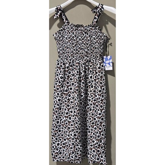 Diane Von Furstenberg Size XXS 00 Black Poppy Smocked Bodice Flared Summer Dress - Picture 2 of 10